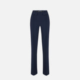 Pantaloni in doppio crêpe stretch<BR/> PA19666E2 H88 ELISABETTA FRANCHI Blu notte 