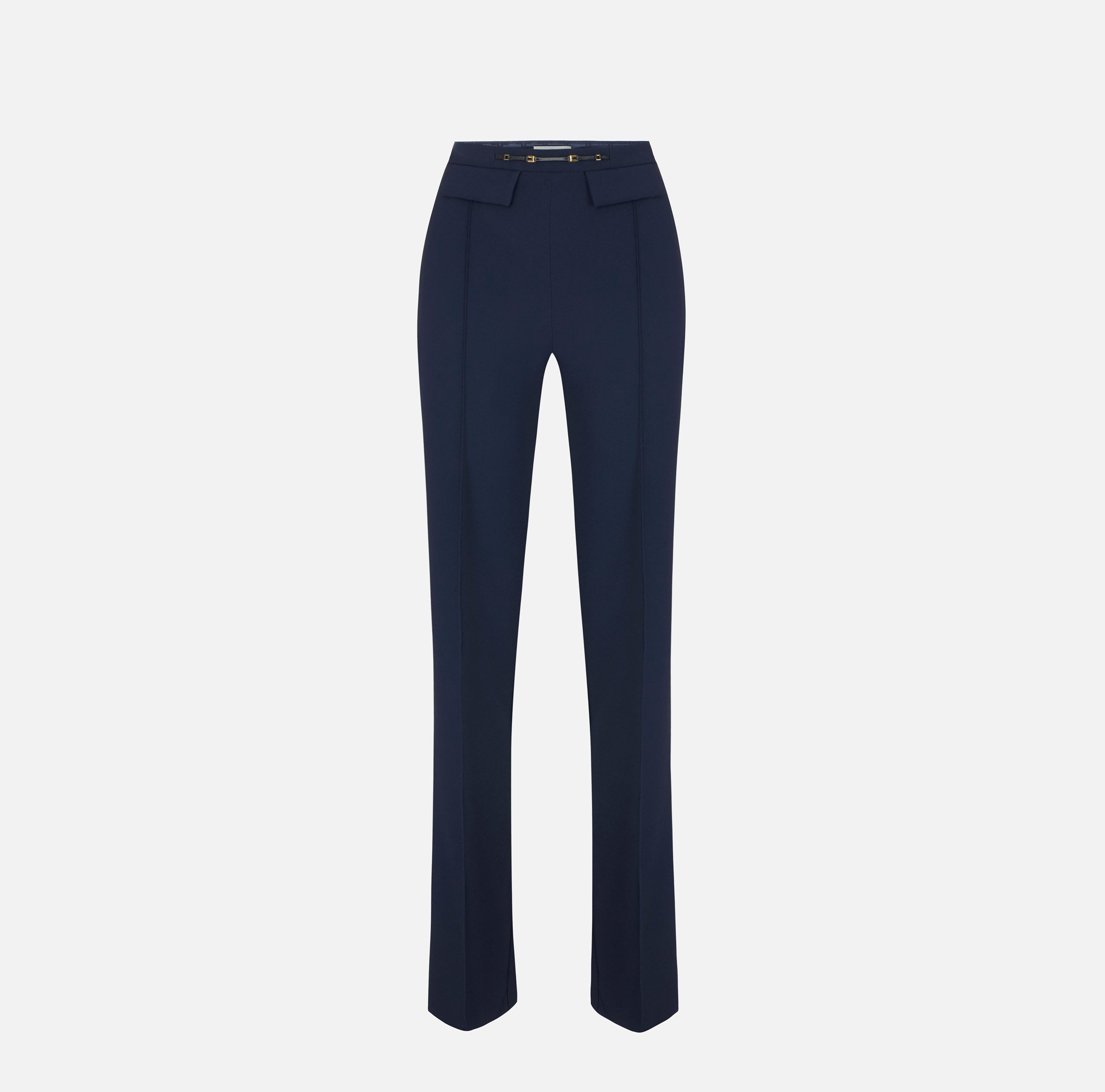 Pantaloni in doppio crêpe stretch<BR/> PA19666E2 H88 ELISABETTA FRANCHI Blu notte 
