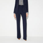 Pantaloni in doppio crêpe stretch<BR/> PA19666E2 H88 ELISABETTA FRANCHI Blu notte 