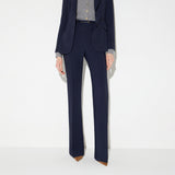 Pantaloni in doppio crêpe stretch<BR/> PA19666E2 H88 ELISABETTA FRANCHI Blu notte 
