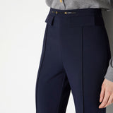 Pantaloni in doppio crêpe stretch<BR/> PA19666E2 H88 ELISABETTA FRANCHI Blu notte 
