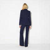 Pantaloni in doppio crêpe stretch<BR/> PA19666E2 H88 ELISABETTA FRANCHI Blu notte 