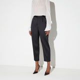 Pantaloni in raso stretch PA20366E2 110 ELISABETTA FRANCHI Nero 