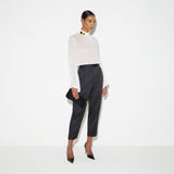 Pantaloni in raso stretch PA20366E2 110 ELISABETTA FRANCHI Nero 