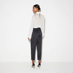 Pantaloni in raso stretch PA20366E2 110 ELISABETTA FRANCHI Nero 