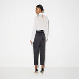 Pantaloni in raso stretch PA20366E2 110 ELISABETTA FRANCHI Nero 