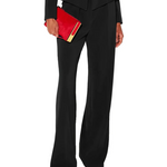 Pantaloni in crêpe leggero con cintura PA20766E2 110 ELISABETTA FRANCHI Nero 