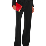 Pantaloni in crêpe leggero con cintura PA20766E2 110 ELISABETTA FRANCHI Nero 