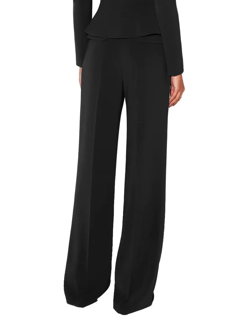 Pantaloni in crêpe leggero con cintura PA20766E2 110 ELISABETTA FRANCHI Nero 