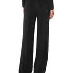 Pantaloni in crêpe leggero con cintura PA20766E2 110 ELISABETTA FRANCHI Nero 
