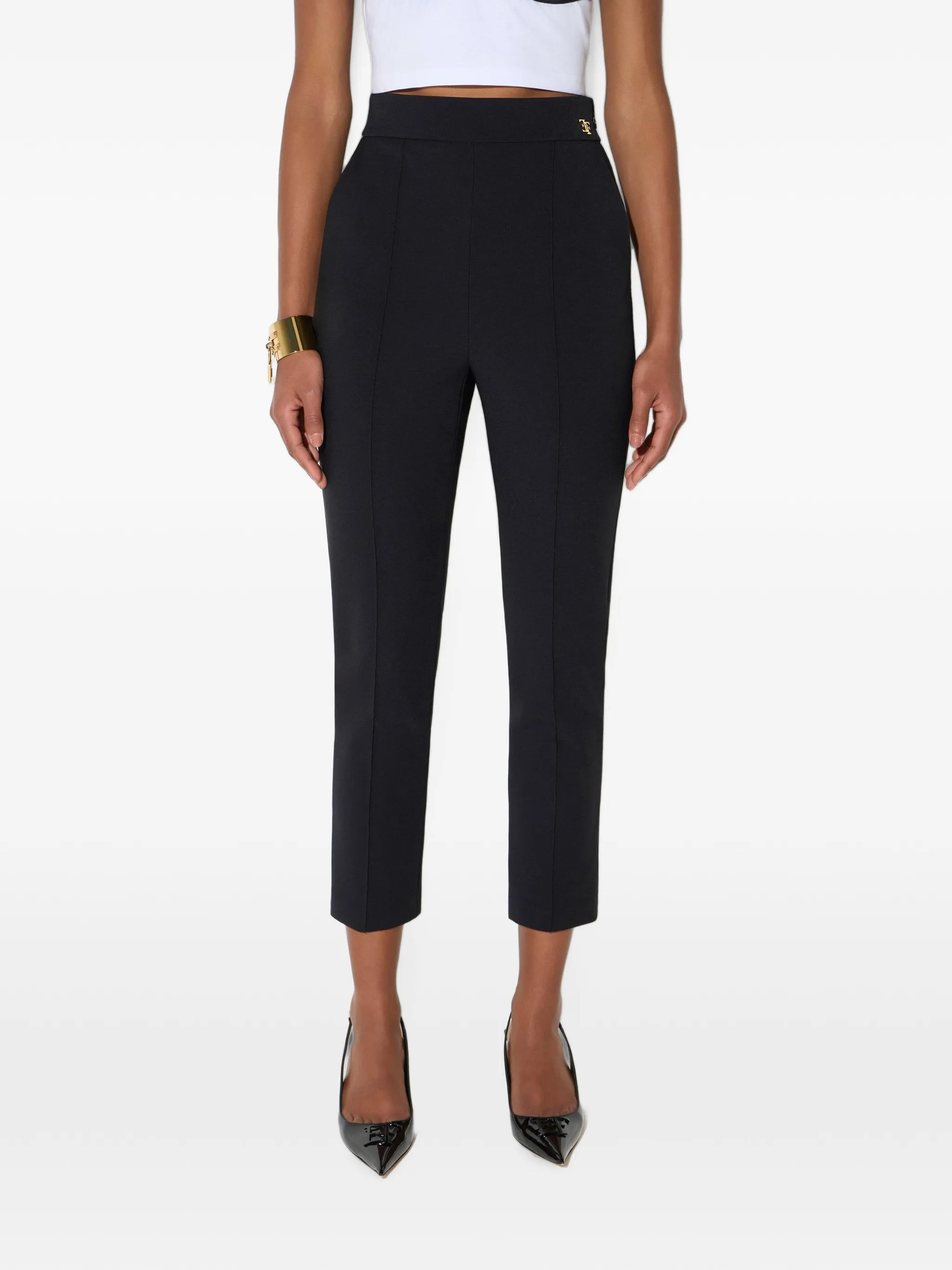 Pantaloni in tessuto tecnico PA22067E2 110 ELISABETTA FRANCHI Nero 