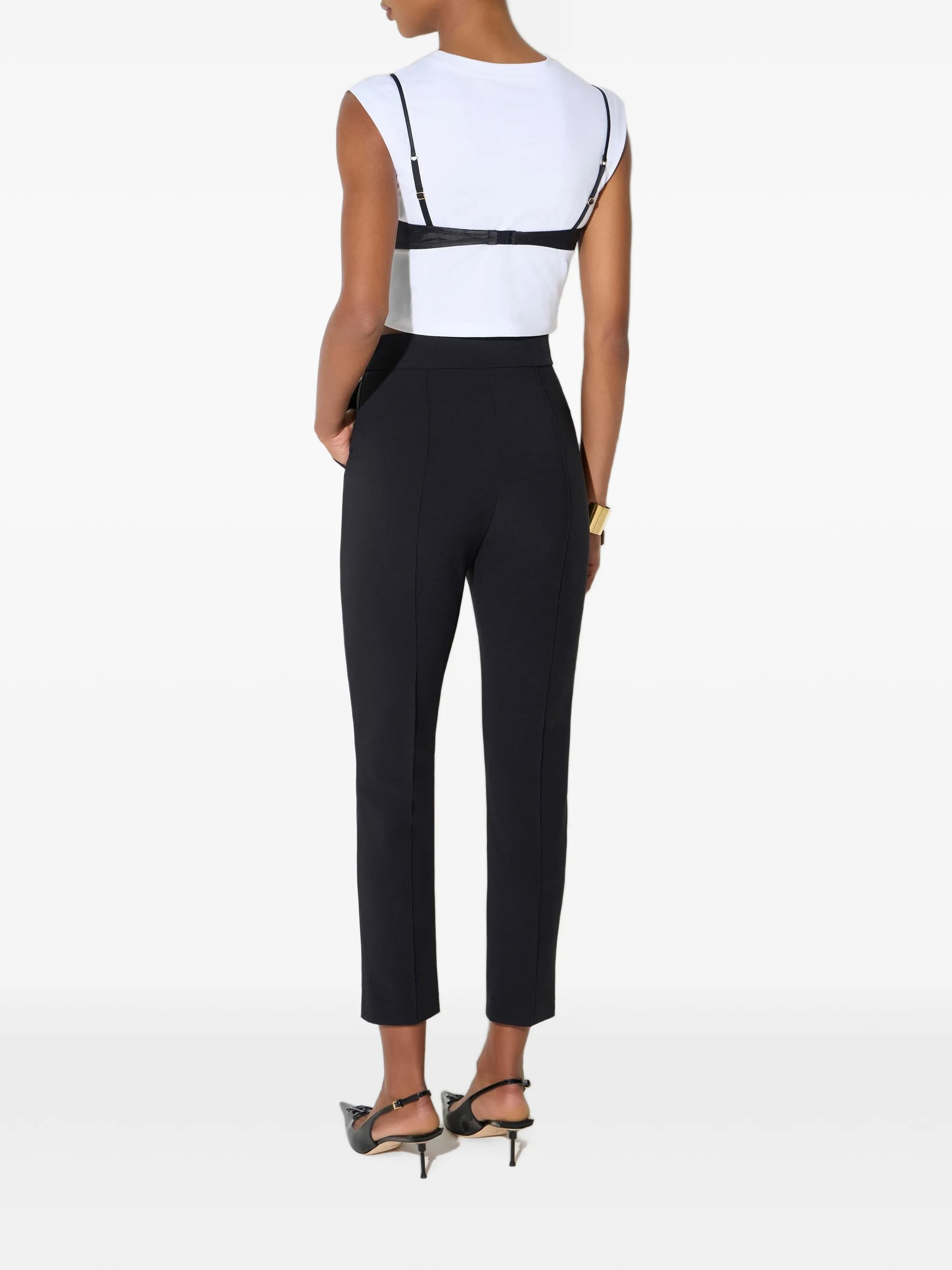 Pantaloni in tessuto tecnico PA22067E2 110 ELISABETTA FRANCHI Nero 