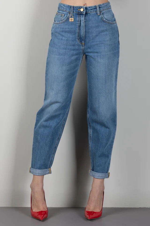 Jeans vestibilità boyfriend PJ14D66E2 139 ELISABETTA FRANCHI Blue vintage 