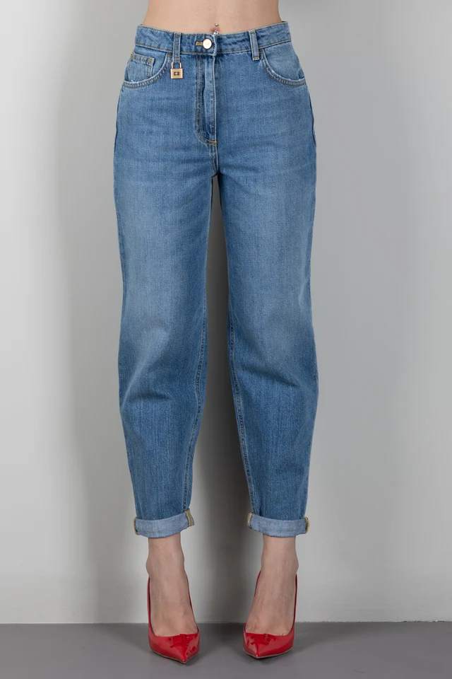 Jeans vestibilità boyfriend PJ14D66E2 139 ELISABETTA FRANCHI Blue vintage 