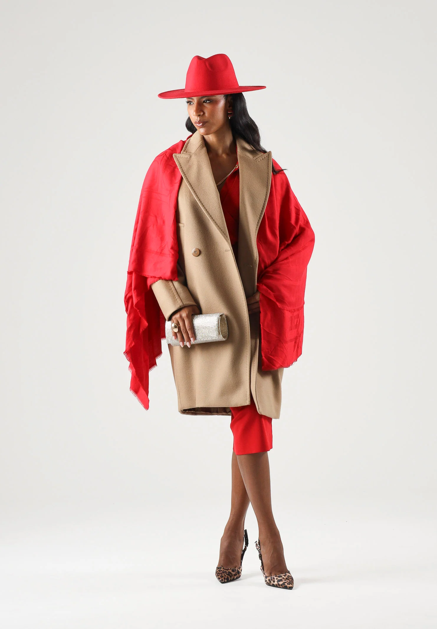 Foulard in viscosa e modal SC02F66E2 CG5 ELISABETTA FRANCHI Red passion 