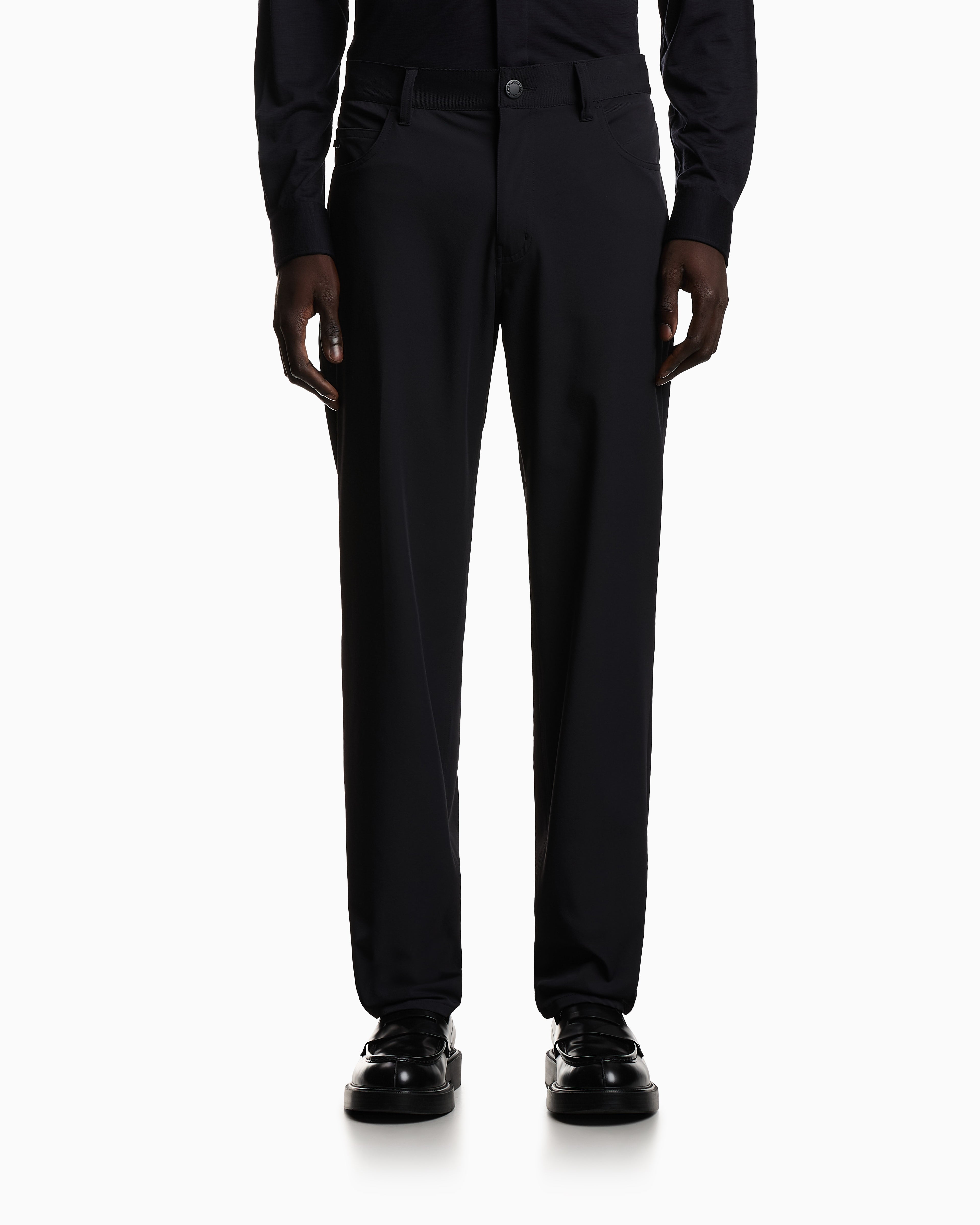 Pantaloni regular fit in twill di nylon stretch EM001010 AF18502 UB118 EMPORIO ARMANI Blue 
