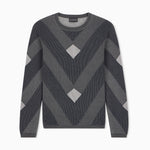 Maglione fantasia jacquard diagonale EM006247 AF29852 FB046 EMPORIO ARMANI Blue 