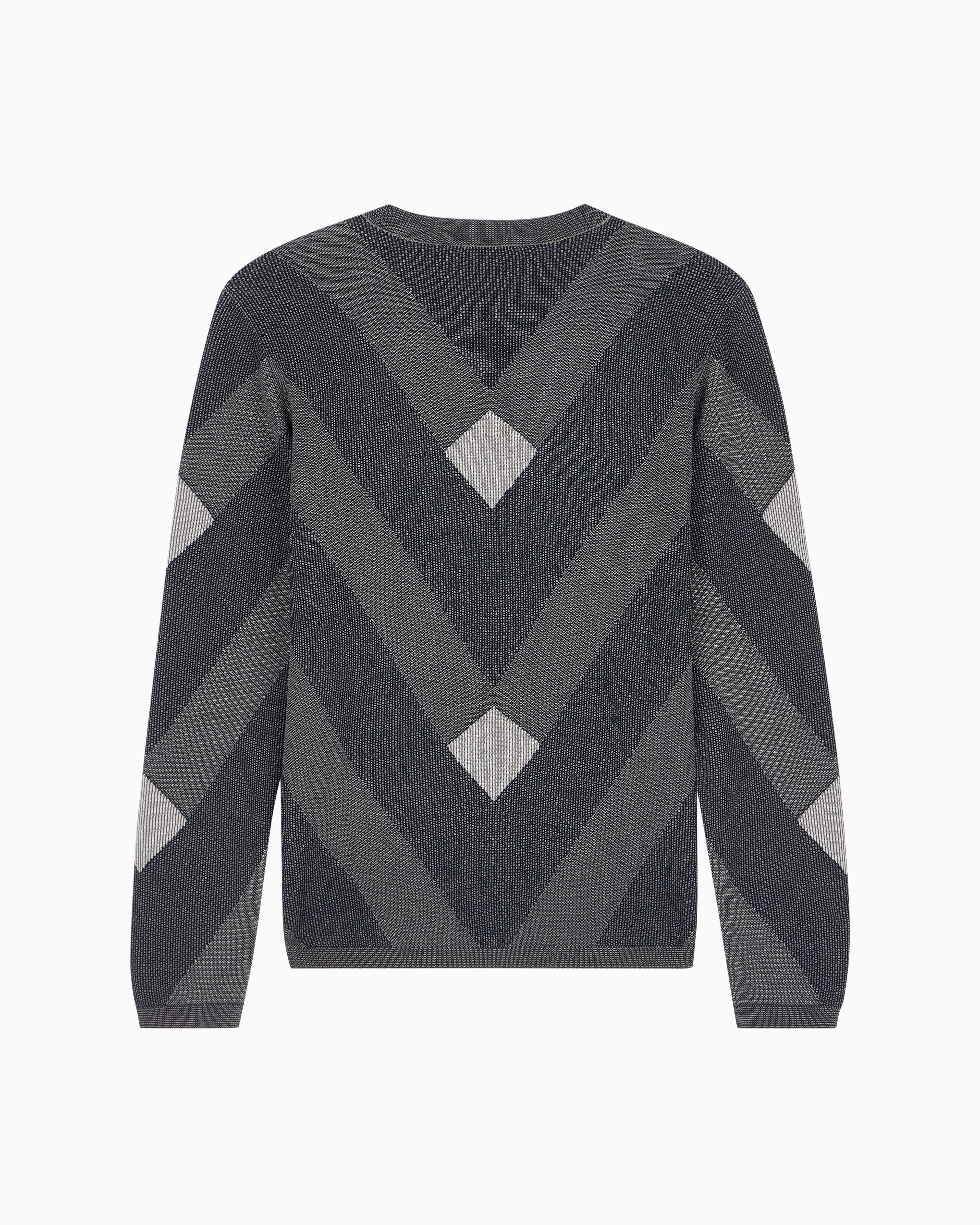 Maglione fantasia jacquard diagonale EM006247 AF29852 FB046 EMPORIO ARMANI Blue 