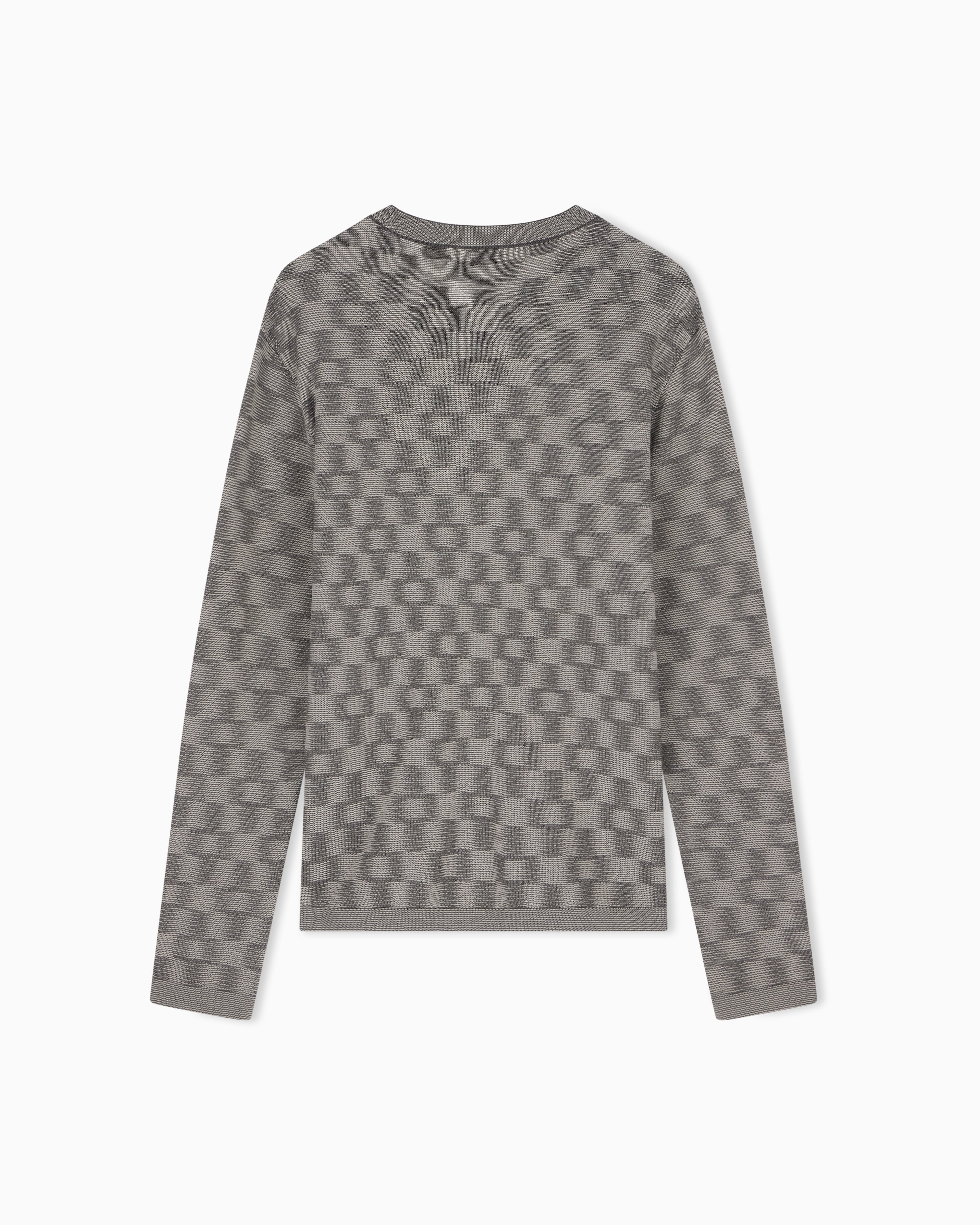 Maglione in lana vergine punto fantasia<BR/> EM006276 AF29848 F8035 EMPORIO ARMANI Grigio 
