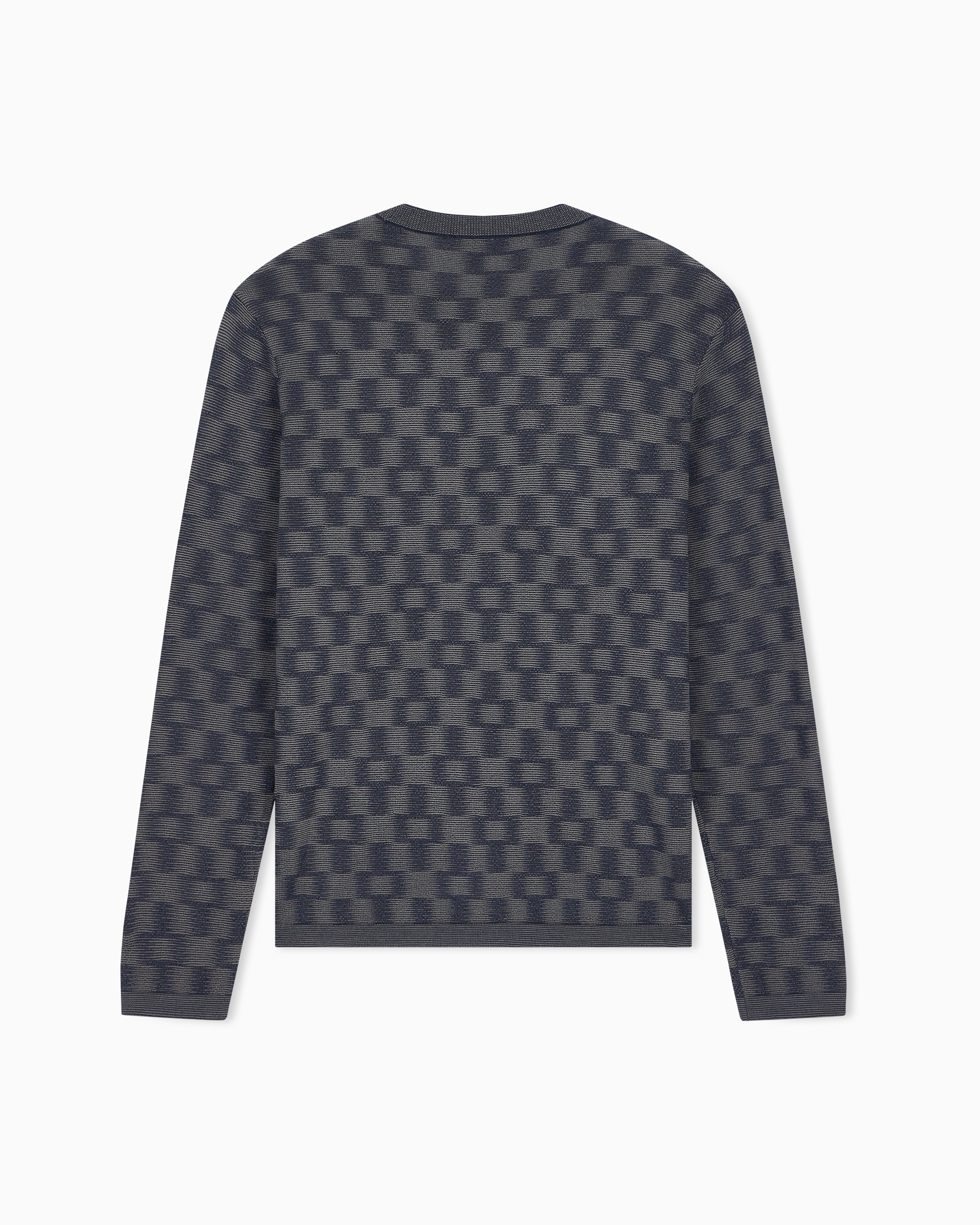 Maglione in lana vergine punto fantasia EM006276 AF29848 FB004 EMPORIO ARMANI Blu 