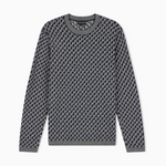 Maglione in lana vergine jacquard logo all over EM006360 AF27946 FB066 EMPORIO ARMANI Blue 