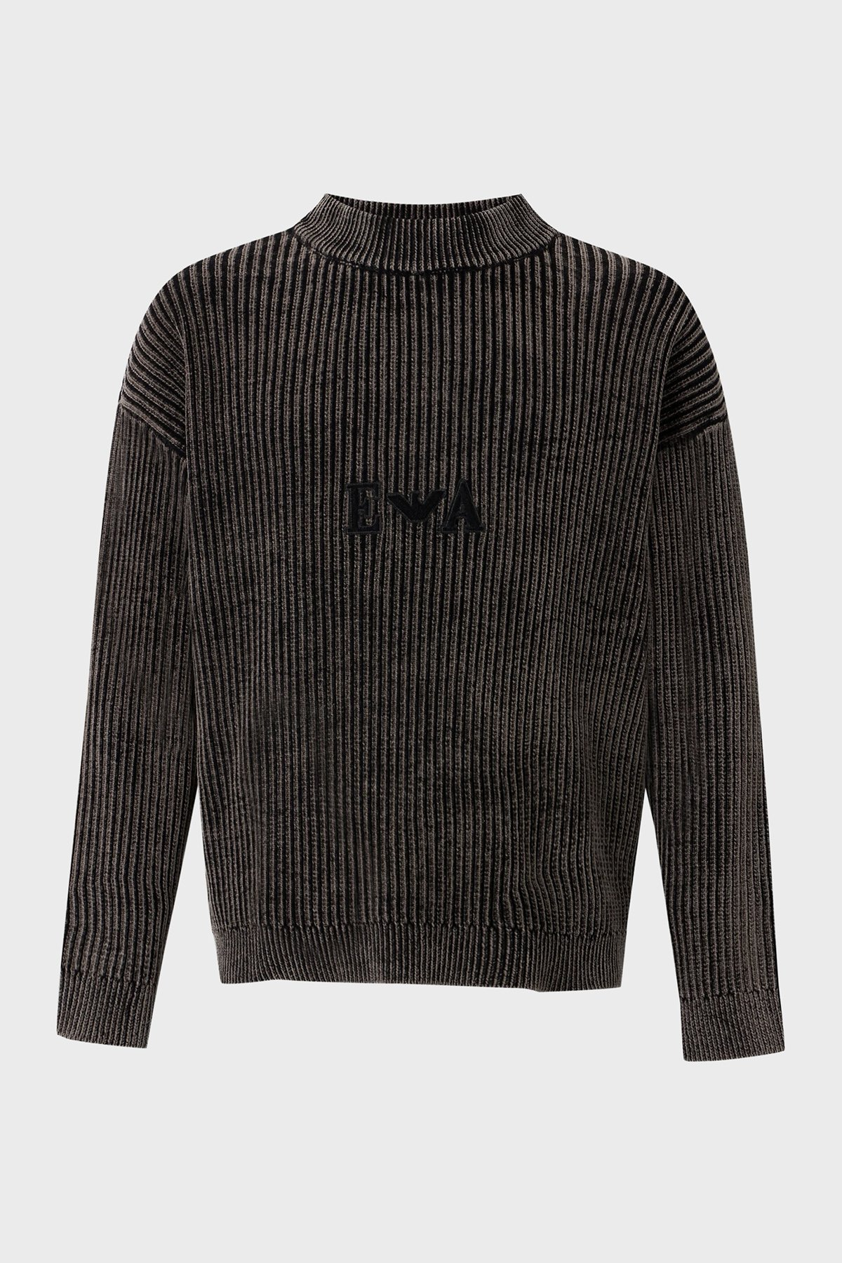 Maglione in ciniglia a costine con logo EM006450 AF29845 F6008 EMPORIO ARMANI Dark brown 