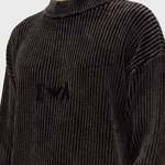 Maglione in ciniglia a costine con logo EM006450 AF29845 F6008 EMPORIO ARMANI Dark brown 