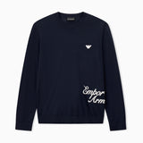 Maglione in lana vergine con ricamo logo EM006456 AF27941 MB020 EMPORIO ARMANI Blue 