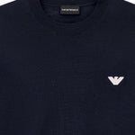 Maglione in lana vergine con ricamo logo EM006456 AF27941 MB020 EMPORIO ARMANI Blue 