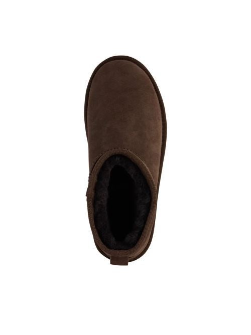 Stivaletti in nabuck con pelliccia interna e zeppa STINGER MICRO FLATFORM 2.0 W13296 CHOCOLATE EMU AUSTRALIA Chocolate 