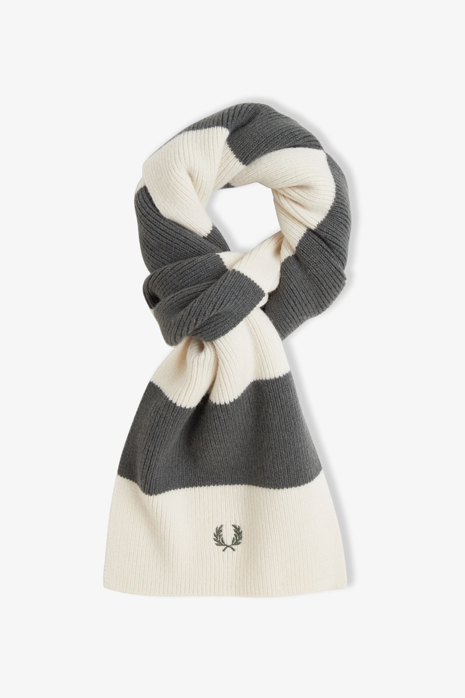 Sciarpa a coste a striscia vistosa C3305 560 FRED PERRY Ecru 
