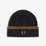 Berretto in lana merino C3317 U12 FRED PERRY Black/dk camel 