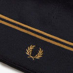 Berretto in lana merino C3317 U12 FRED PERRY Black/dk camel 