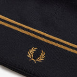 Berretto in lana merino C3317 U12 FRED PERRY Black/dk camel 