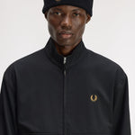 Berretto in lana merino C3317 U12 FRED PERRY Black/dk camel 
