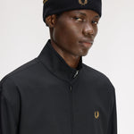 Berretto in lana merino C3317 U12 FRED PERRY Black/dk camel 