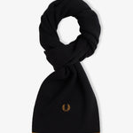 Sciarpa in lana merino C3319 U12 FRED PERRY Black/dk camel 