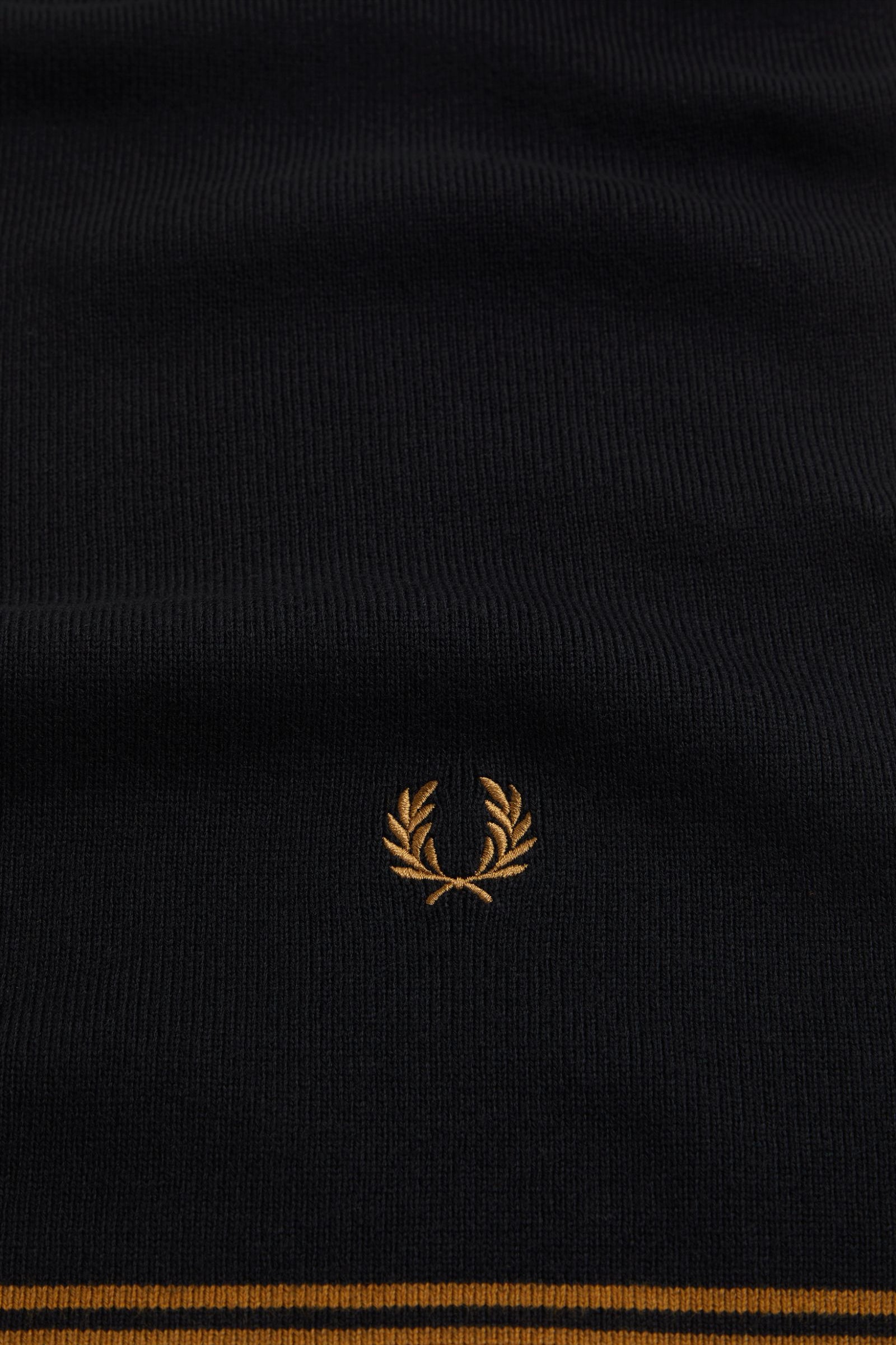 Sciarpa in lana merino C3319 U12 FRED PERRY Black/dk camel 