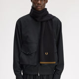 Sciarpa in lana merino C3319 U12 FRED PERRY Black/dk camel 