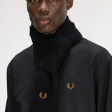 Sciarpa in lana merino C3319 U12 FRED PERRY Black/dk camel 