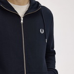 Felpa con zip e cappuccio J7536 795 FRED PERRY Navy 