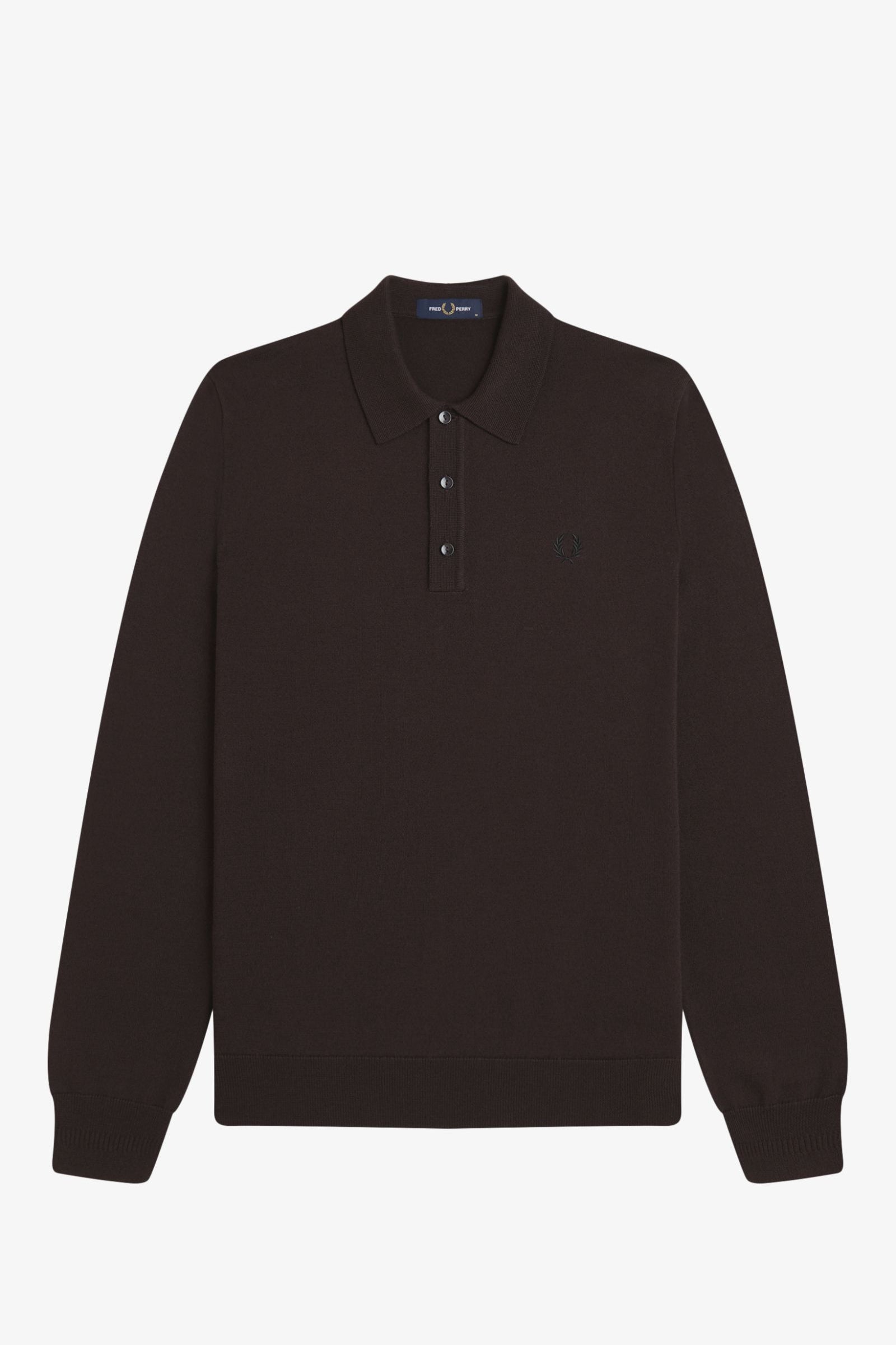 Polo in maglia a maniche lunghe K4535 33C FRED PERRY Rich brown 
