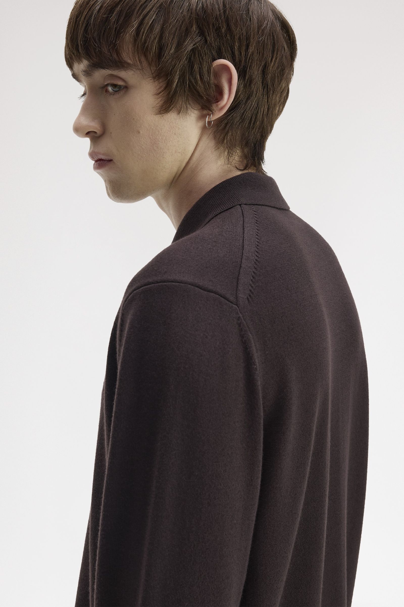 Polo in maglia a maniche lunghe K4535 33C FRED PERRY Rich brown 