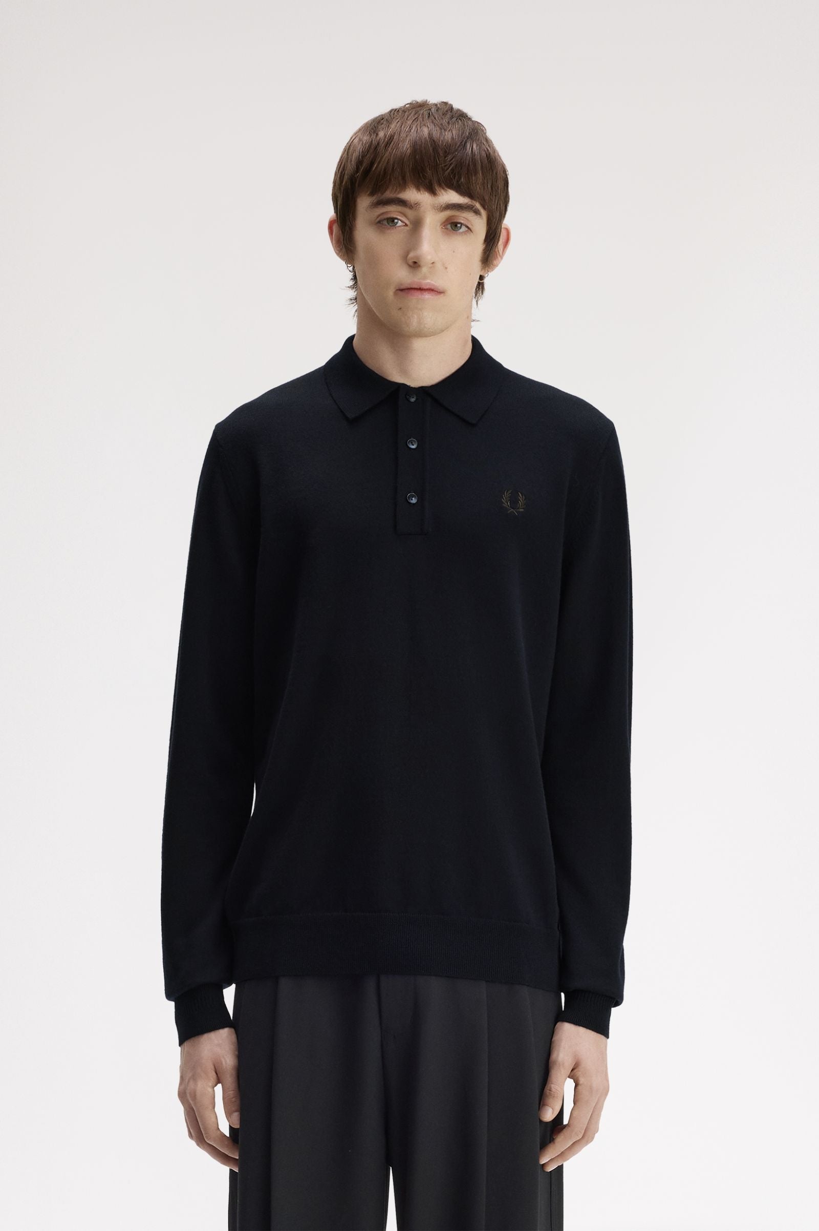 Polo in maglia a maniche lunghe K4535 421 FRED PERRY Navy 