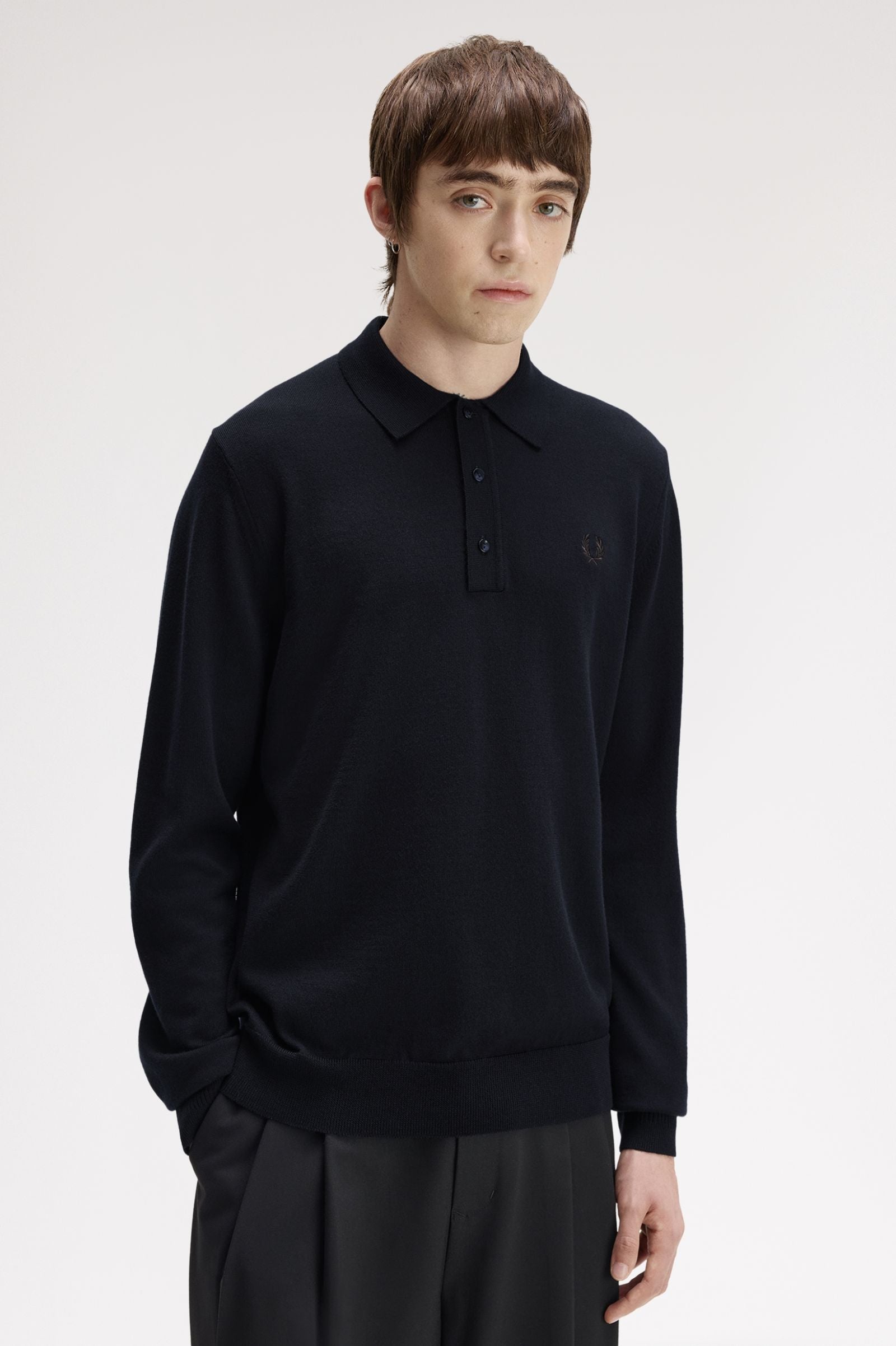 Polo in maglia a maniche lunghe K4535 421 FRED PERRY Navy 