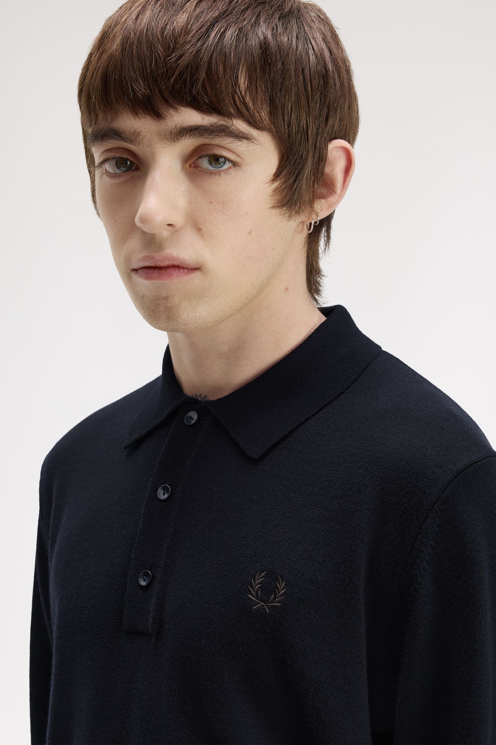 Polo in maglia a maniche lunghe K4535 421 FRED PERRY Navy 