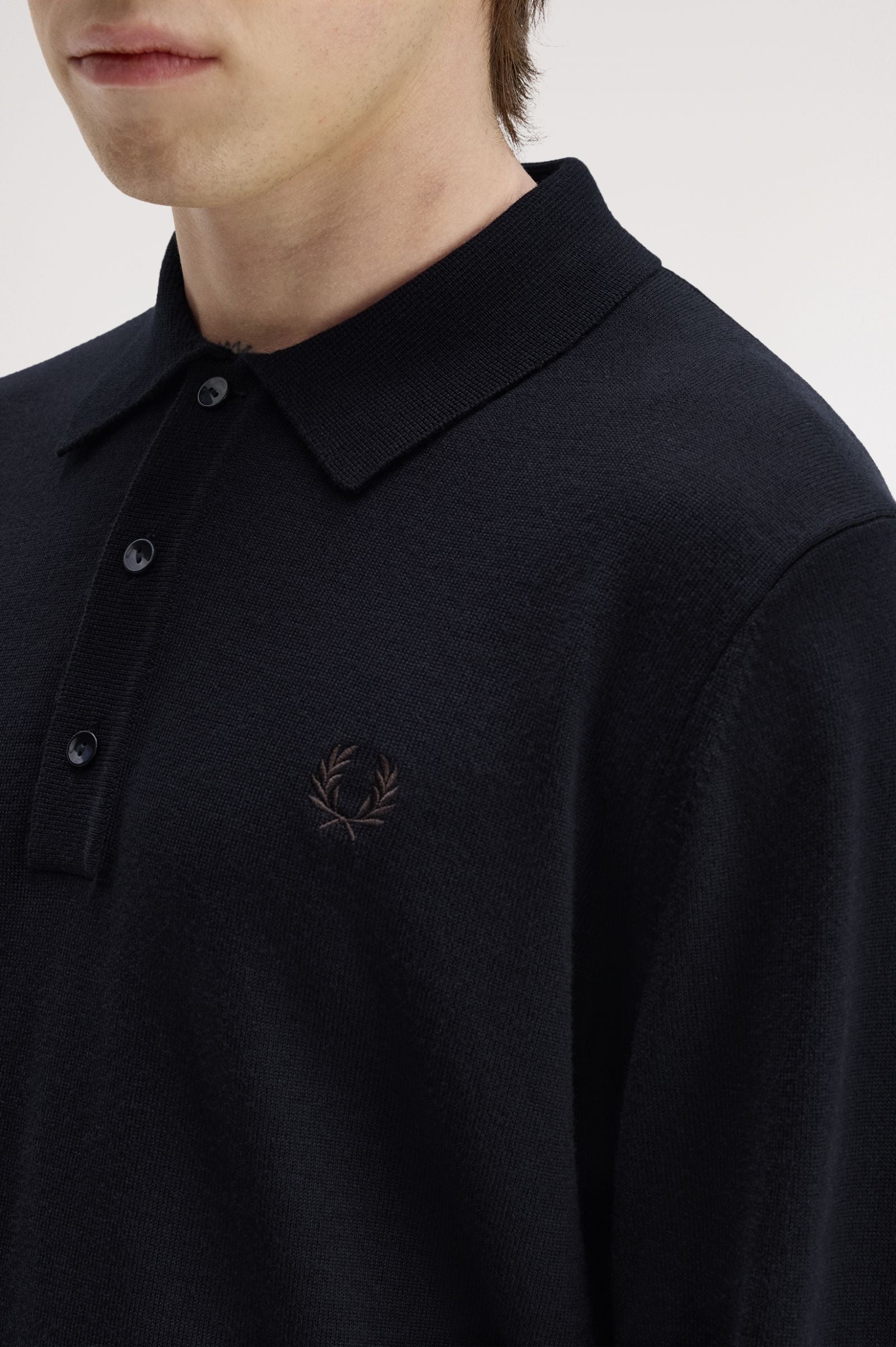 Polo in maglia a maniche lunghe K4535 421 FRED PERRY Navy 