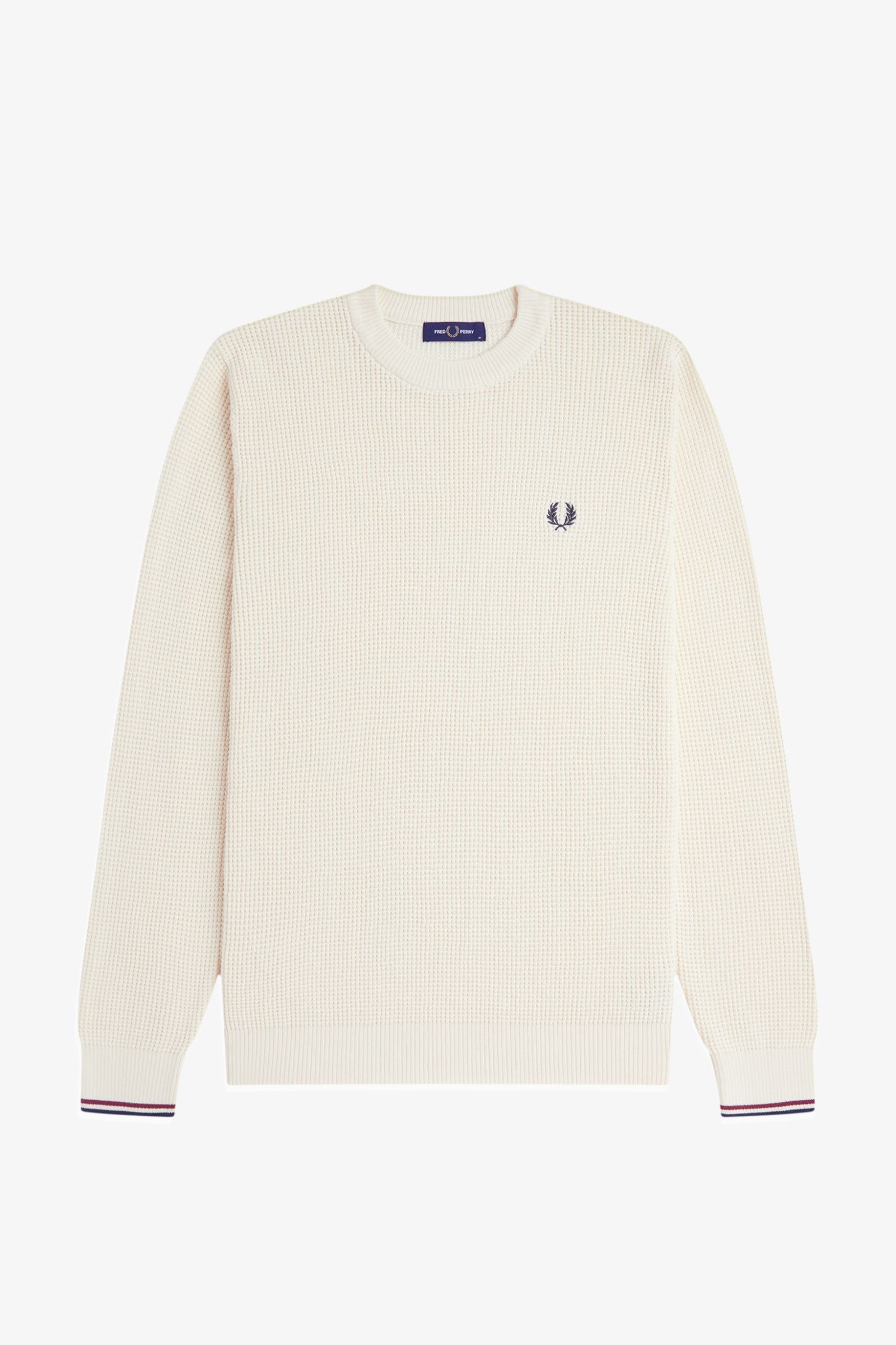 Maglione con lavorazione goffrata K6507 170 FRED PERRY Ecru 