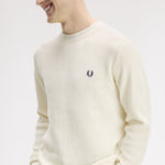 Maglione con lavorazione goffrata K6507 170 FRED PERRY Ecru 