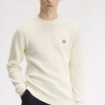 Maglione con lavorazione goffrata K6507 170 FRED PERRY Ecru 